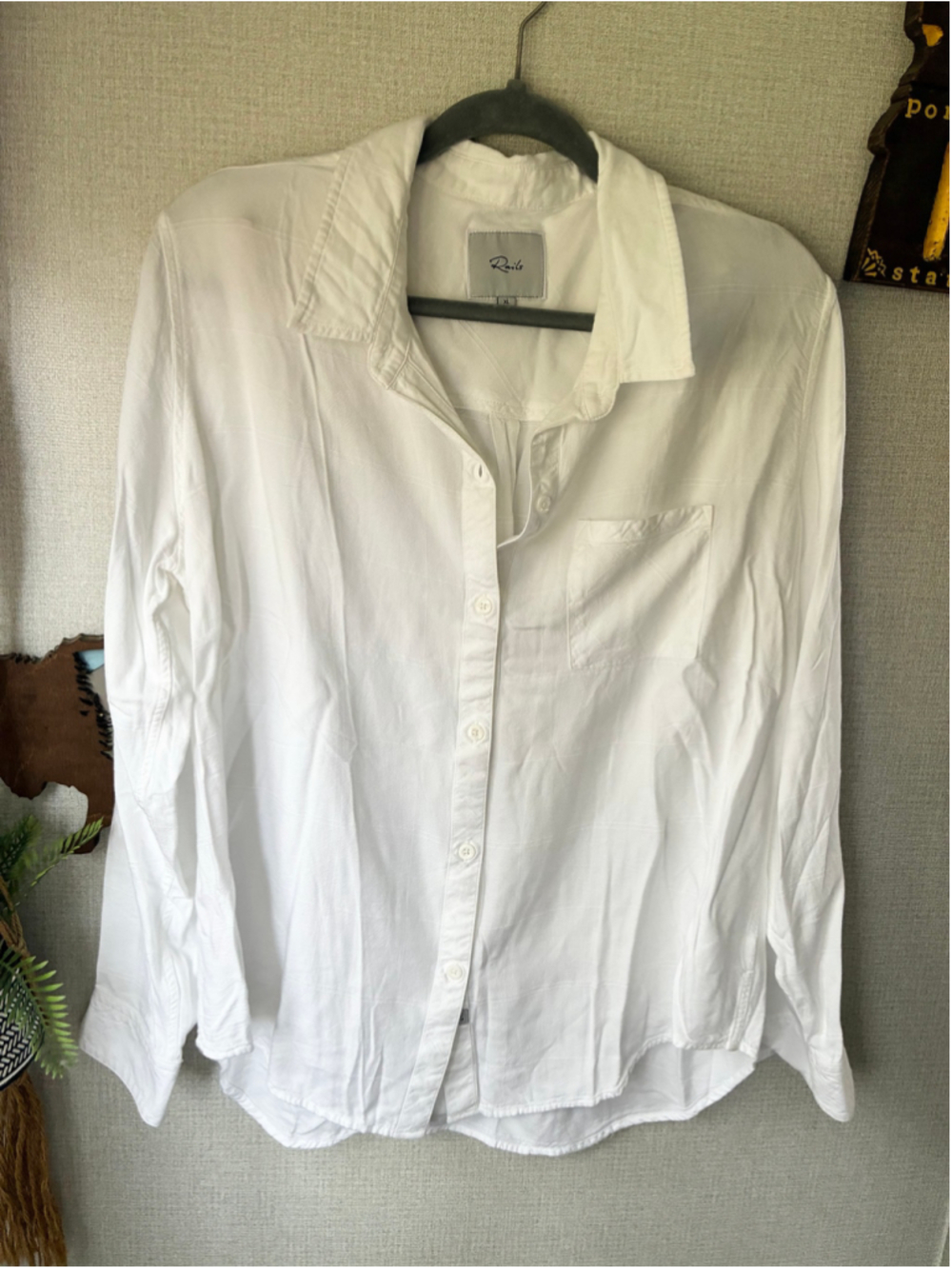 Women's Rails White Hunter Check Button Down Shirt XL - Picture 2 of 7